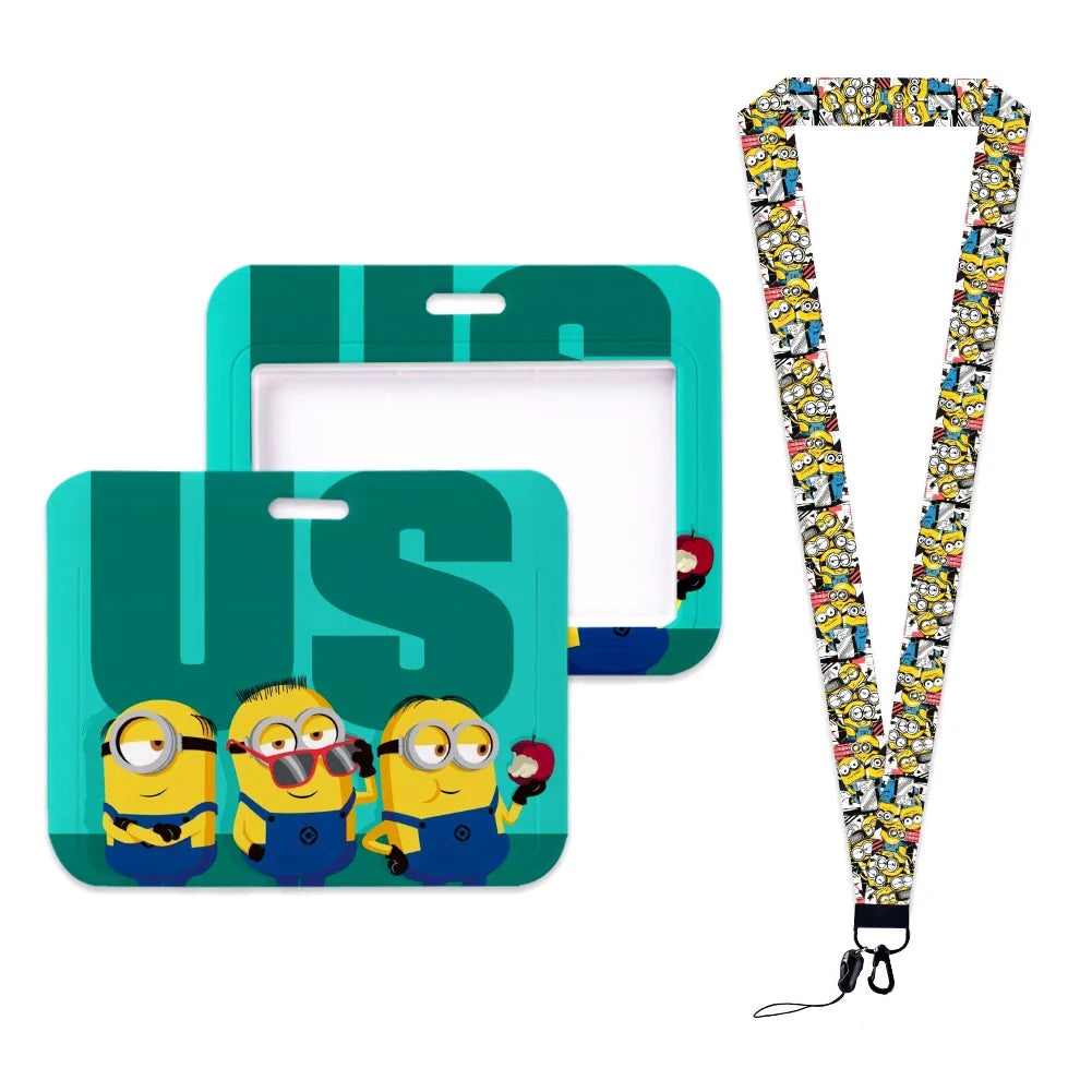 Minions Neck Lanyard Set – Cartoon Card Holder & Keychain for Students - Image 15