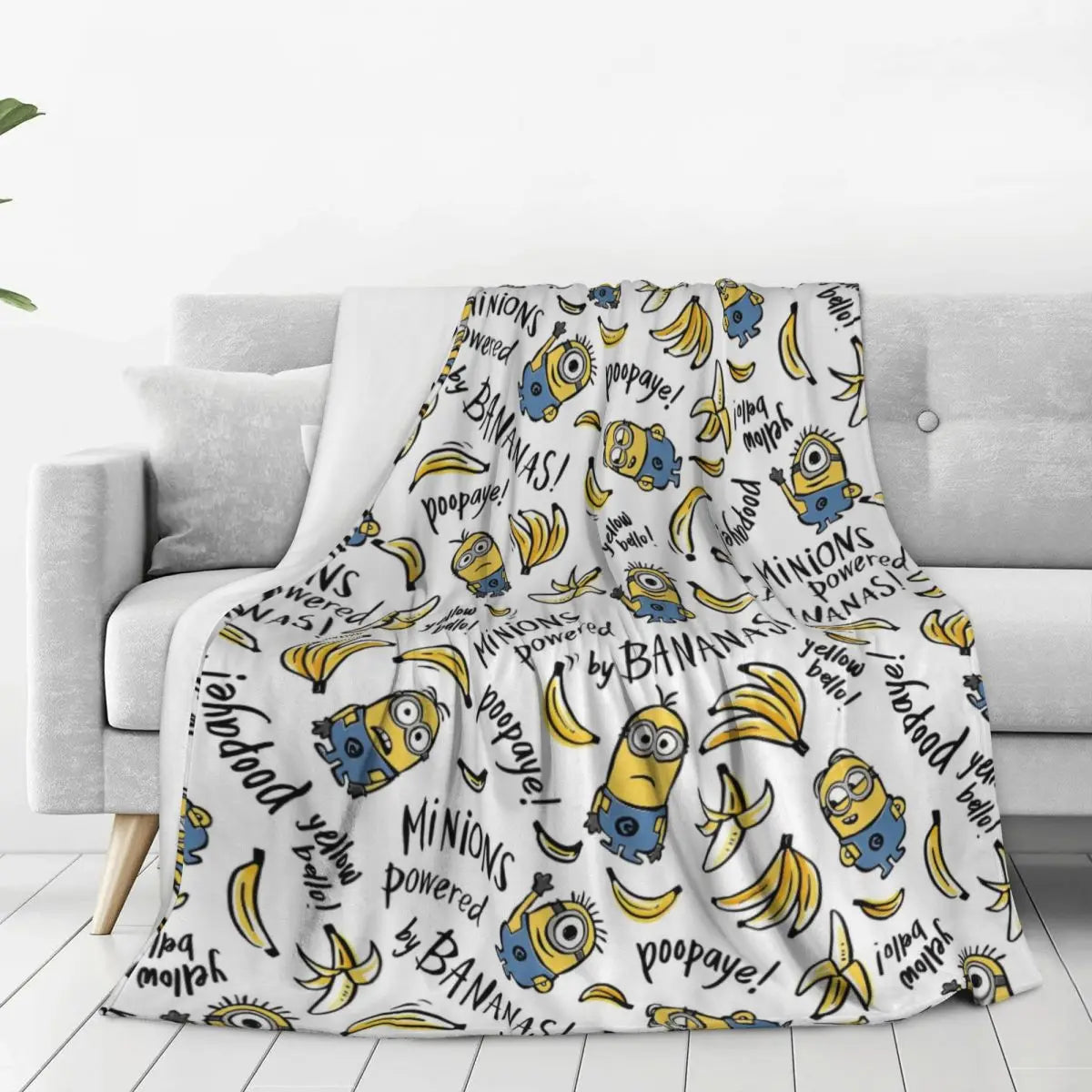 Minions Plush Blanket – Kawaii Warm Flannel Throw for Couch & Bed - Image 2