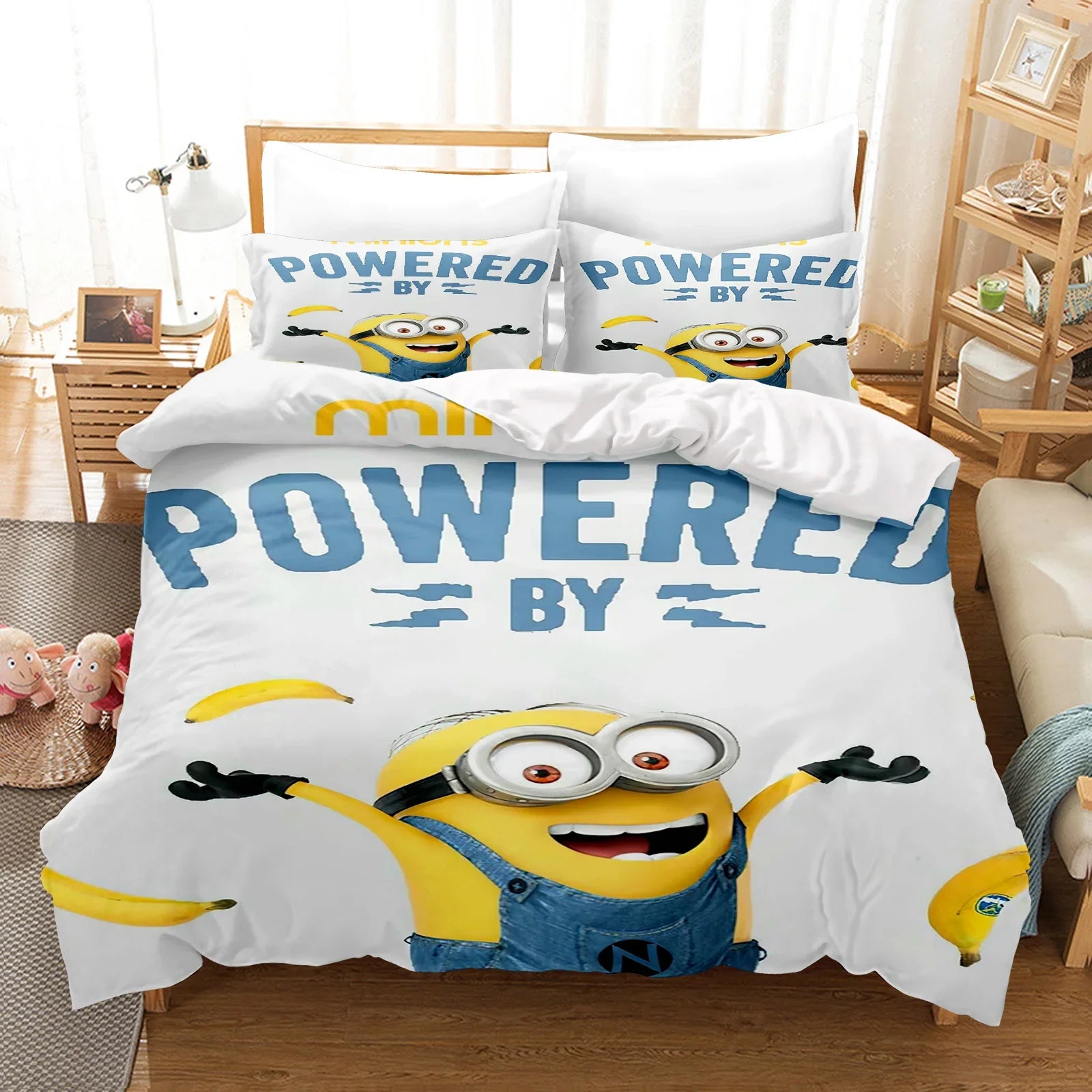 Minions Duvet Cover Set – 3-Piece Cartoon Bedding for Kids (Twin Size) - Image 2