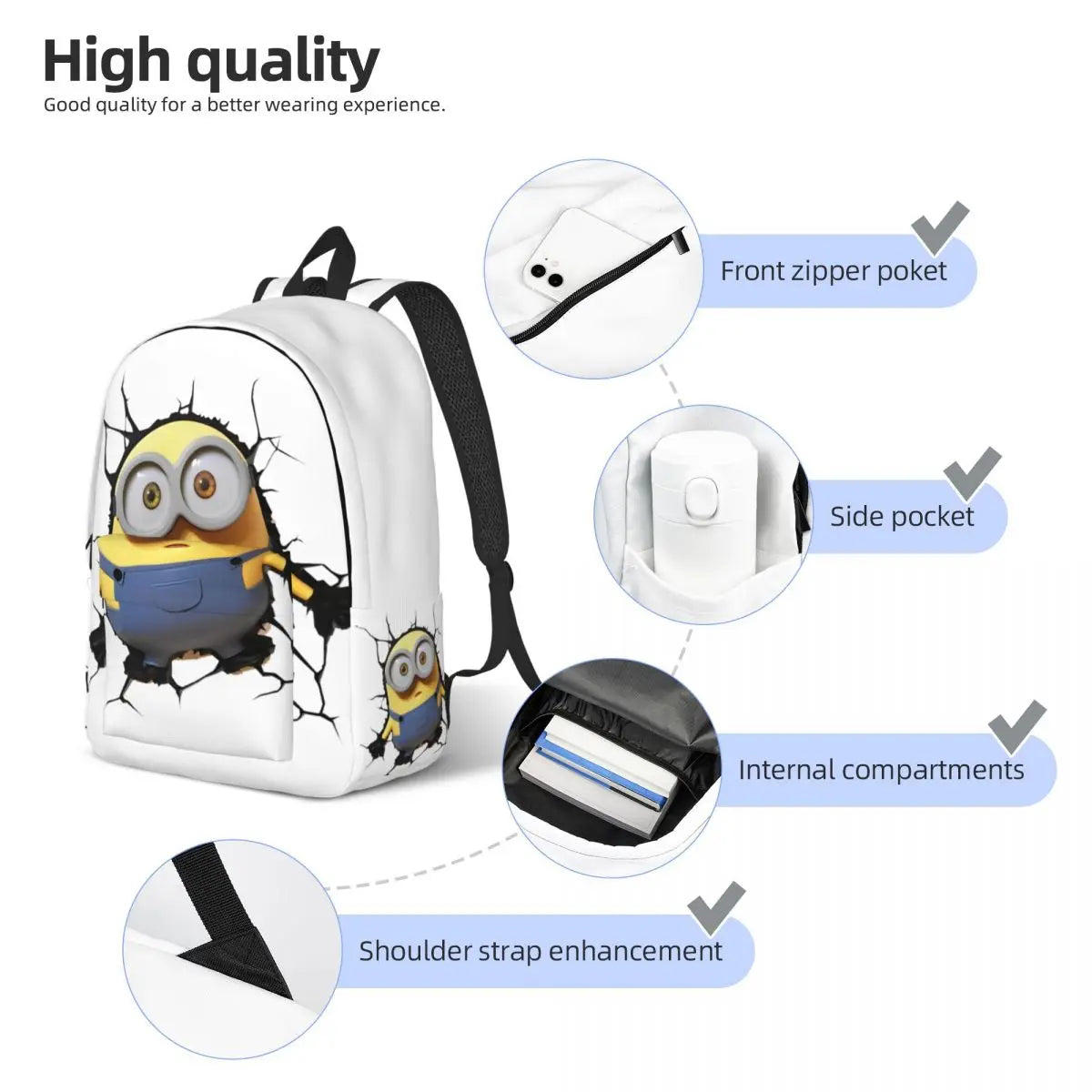 Minions Shocking Despicable Me Backpack – 2024 Cartoon Laptop - Image 3