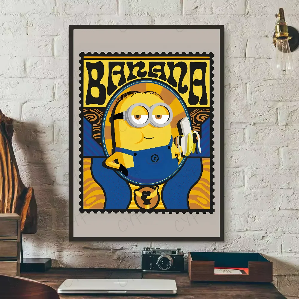 Cartoon M-Minions Cute Banana Poster Waterproof Wall Art Sticker - Image 7