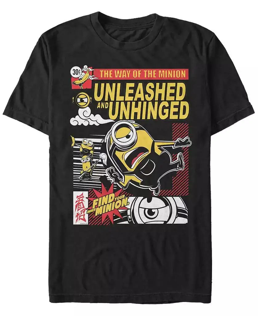 Men's Minions Unleashed Minion Comic Short Sleeve T-shirt