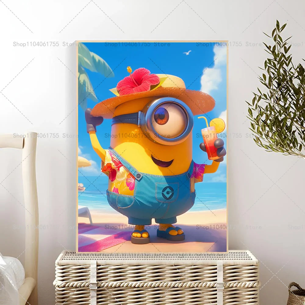 M-Minions Cartoon Cute Poster Self-Adhesive Art Sticker - Image 8