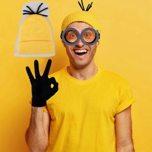 Minions Cosplay Unisex Beanie - Soft Knitted Winter Hat