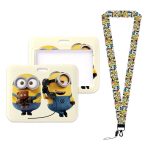 Minions Neck Lanyard Set – Cartoon Card Holder & Keychain for Students