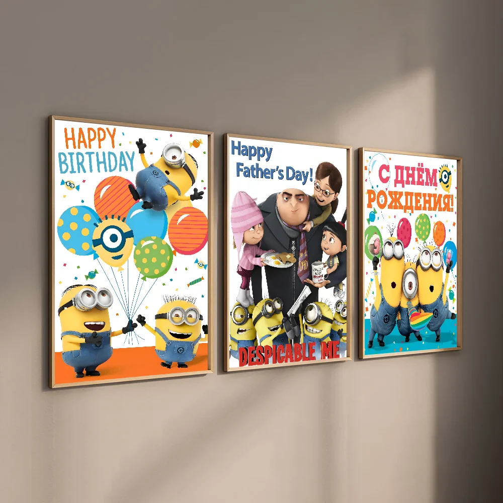 Cartoon M-Minions Cute Banana Poster Waterproof Wall Art Sticker - Image 12